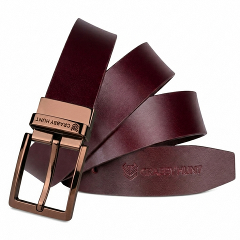 Men’s Black Leather Belt with Golden Metal Buckle – Premium Finish
