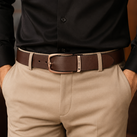 Men’s Reversible Genuine Leather Belt (Choco Brown & Black) with Mild Round Buckle