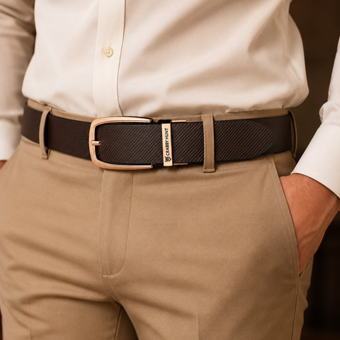 Men’s Reversible Genuine Leather Belt (Choco Brown & Black) with Drill Round Buckle