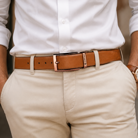 Men’s Reversible Genuine Leather Belt (Choco Brown & Black) with Metro Square Buckle