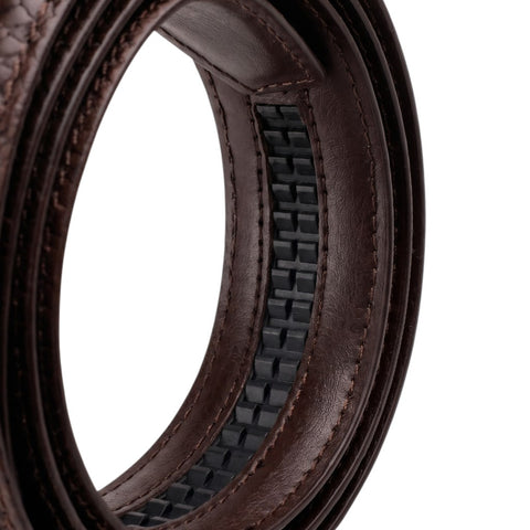 Men’s Autolock Brown Croco Leather Belt – Silver Automatic Buckle, Premium Formal Belt for Men