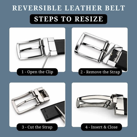Men’s Reversible Genuine Leather Belt (Choco Brown & Black) with Drill Square Buckle