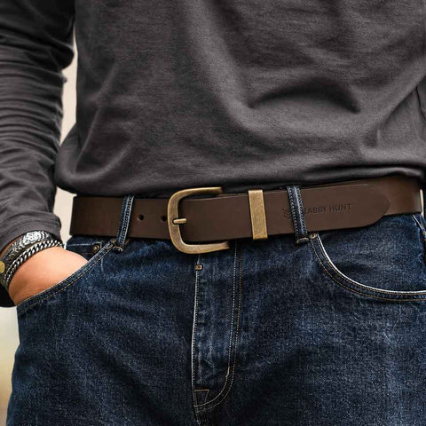 Crabby Hunt Brown Genuine Leather Belt – Premium & Elegant Men's Leather Belt