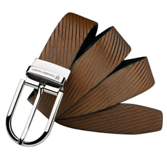 Crabby Hunt Men's Reversible Genuine Leather Belt with Ranger Silver Round Buckle | Black & Brown | Leather Belt-Reversible-RangerSilverRound