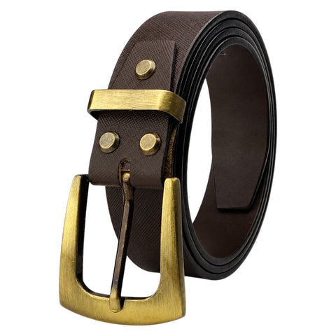 Crabby Hunt Men's Genuine Leather Brown Sufiyana Belt with Golden Buckle | Classic Formal & Casual Belt