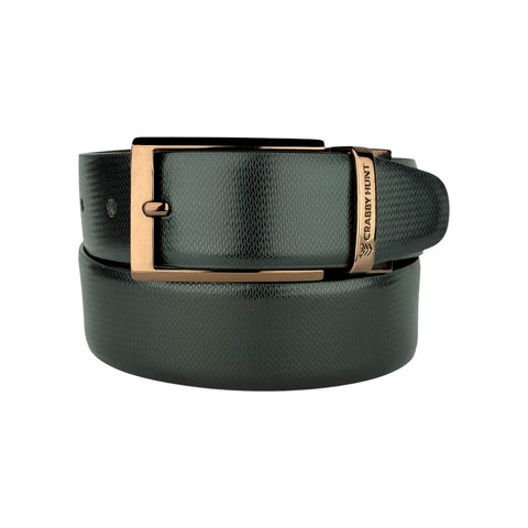 Crabby Hunt Reversible Leather Belt for Men – Dual-Tone Finish with Premium Metal Buckle