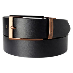 Crabby Hunt Premium Leather Belt & Wallet Combo – Dammas Choco Gold Buckle Belt + Black Back Pocket Wallet Gift Set