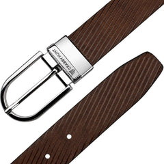 Crabby Hunt Men's Reversible Genuine Leather Belt with Ranger Silver Round Buckle | Black & Brown | Leather Belt-Reversible-RangerSilverRound