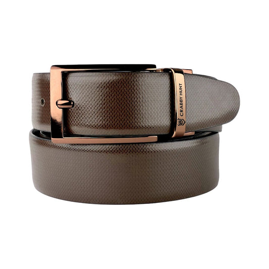 Crabby Hunt Reversible Leather Belt for Men – Dual-Tone Finish with Premium Metal Buckle