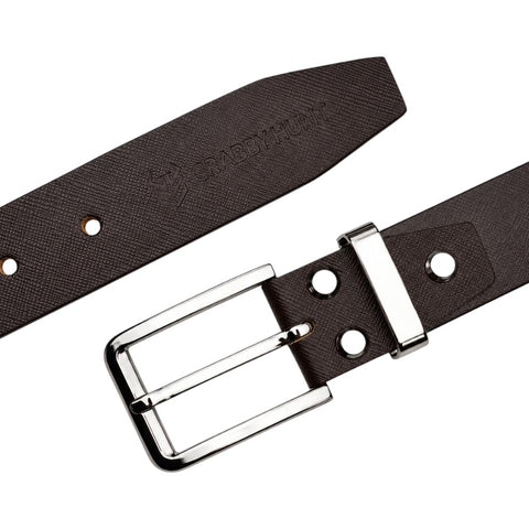 Crabby Men's Sufiyana Brown Genuine Leather Belt with Silver Buckle | Classic Formal & Casual Belt