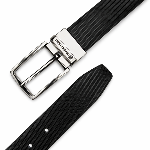 Crabby Hunt Ranger Reversible Belt for Men – Black & Brown Silver Buckle