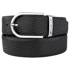 Crabby Hunt Men's Reversible Genuine Leather Belt with Ranger Silver Round Buckle | Black & Brown | Leather Belt-Reversible-RangerSilverRound