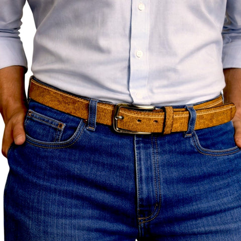 Genuine Tan Leather Belt with Stitches – Crabby Hunt