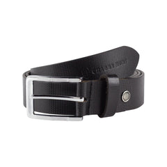 Premium Genuine Leather Belt for Men – Classic Black with Polished Silver Buckle